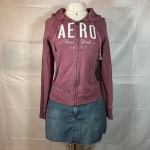 Aeropostale Women's Pink and Purple Hoodie